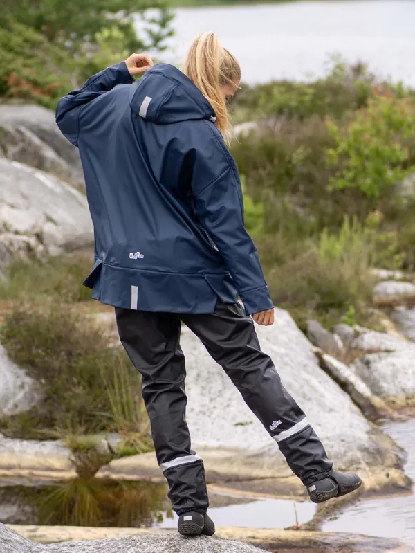 Regnponcho og Bukse Marine/Svart Dame - Pakketilbud