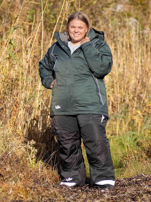 Todelt Vinterdress Grønn og Svart Dame Kort - Jakke og bukse