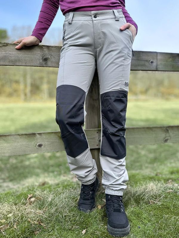 Hoppin Bukse Lys grå Dame - med kneputer og stretch