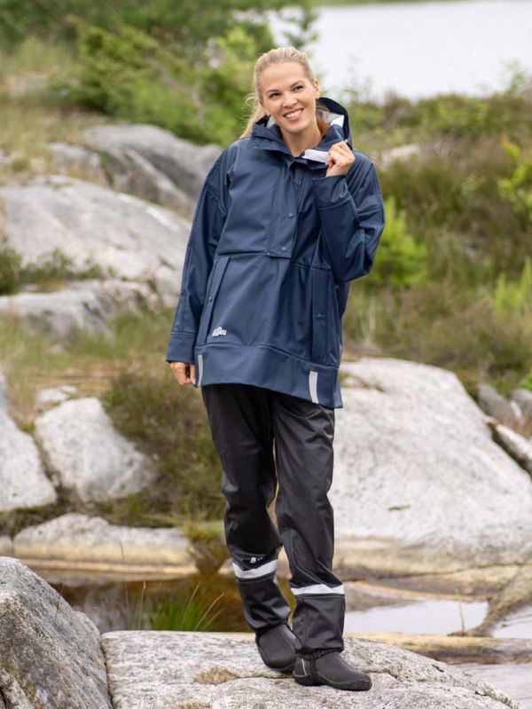 Regnponcho og Bukse Marine/Svart Dame - Pakketilbud