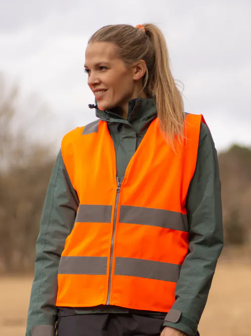 Hovedbilde Refleksvest Glidlås - Voksen orange