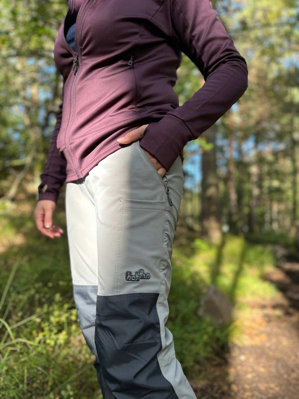 Hoppin Bukse Lys grå Dame - med kneputer og stretch