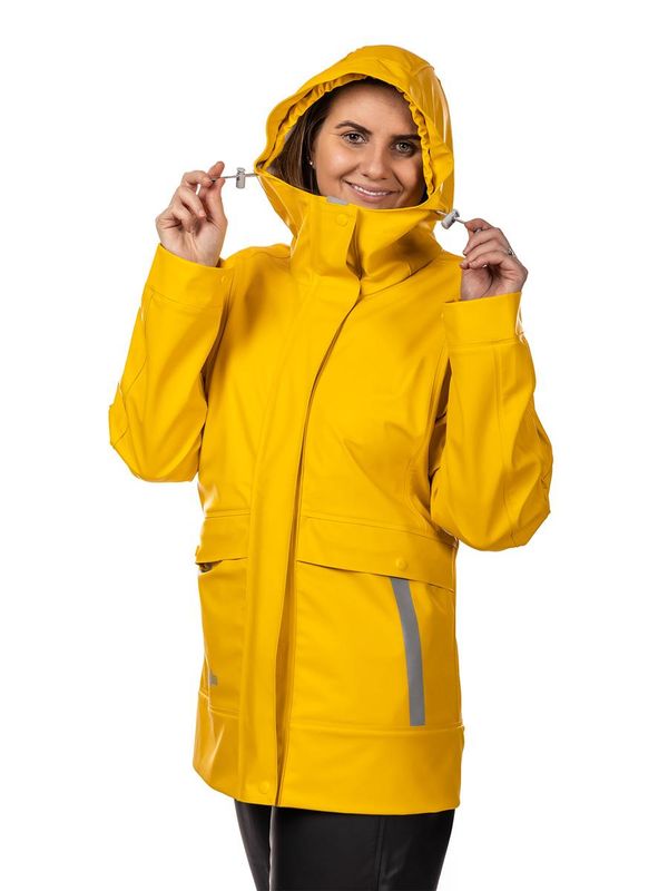 Robust PU Regnjakke Gul Dame