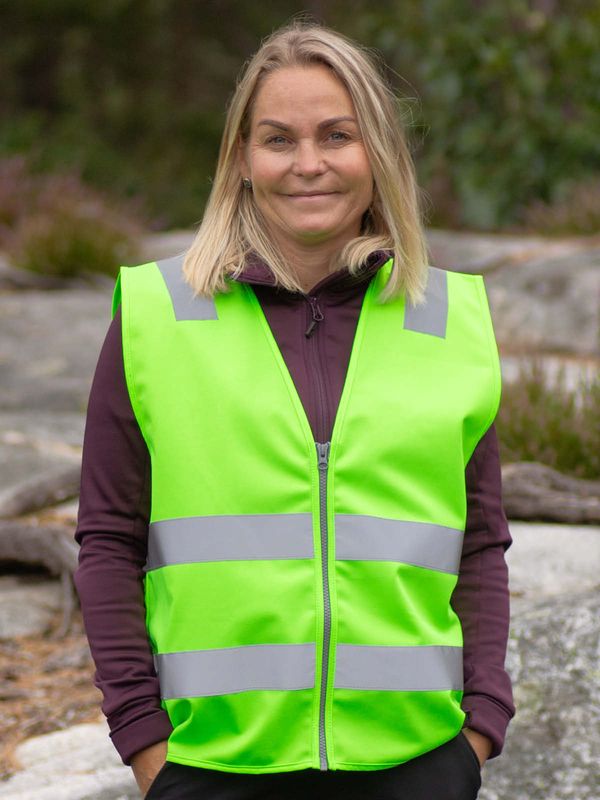 Refleksvest Glidelås m/trykk - Voksen grønn