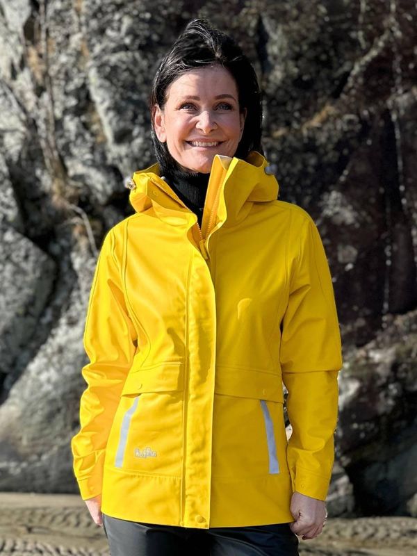 Robust PU Regnjakke Gul Dame