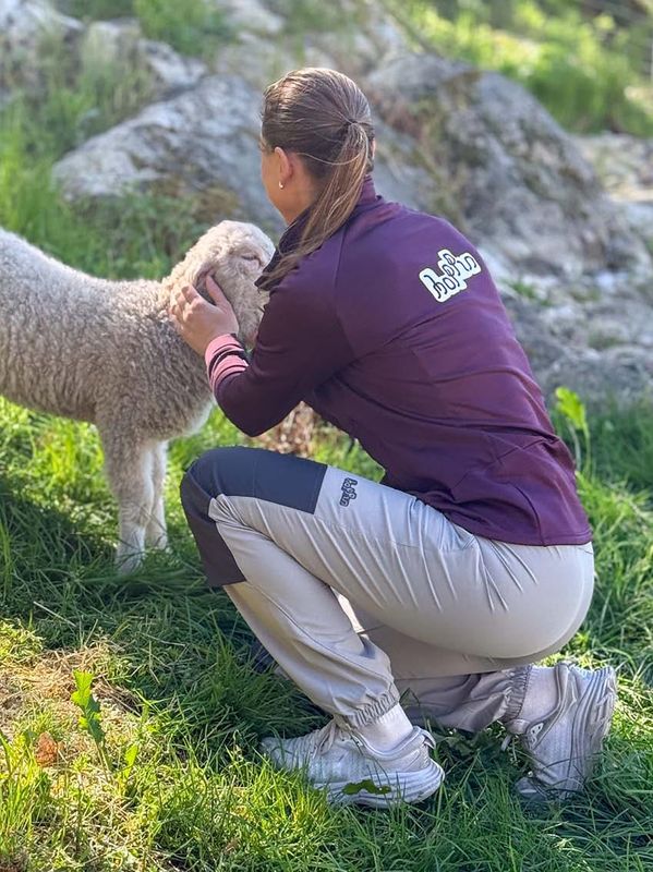 Hoppin Bukse Lys grå Dame - med kneputer og stretch