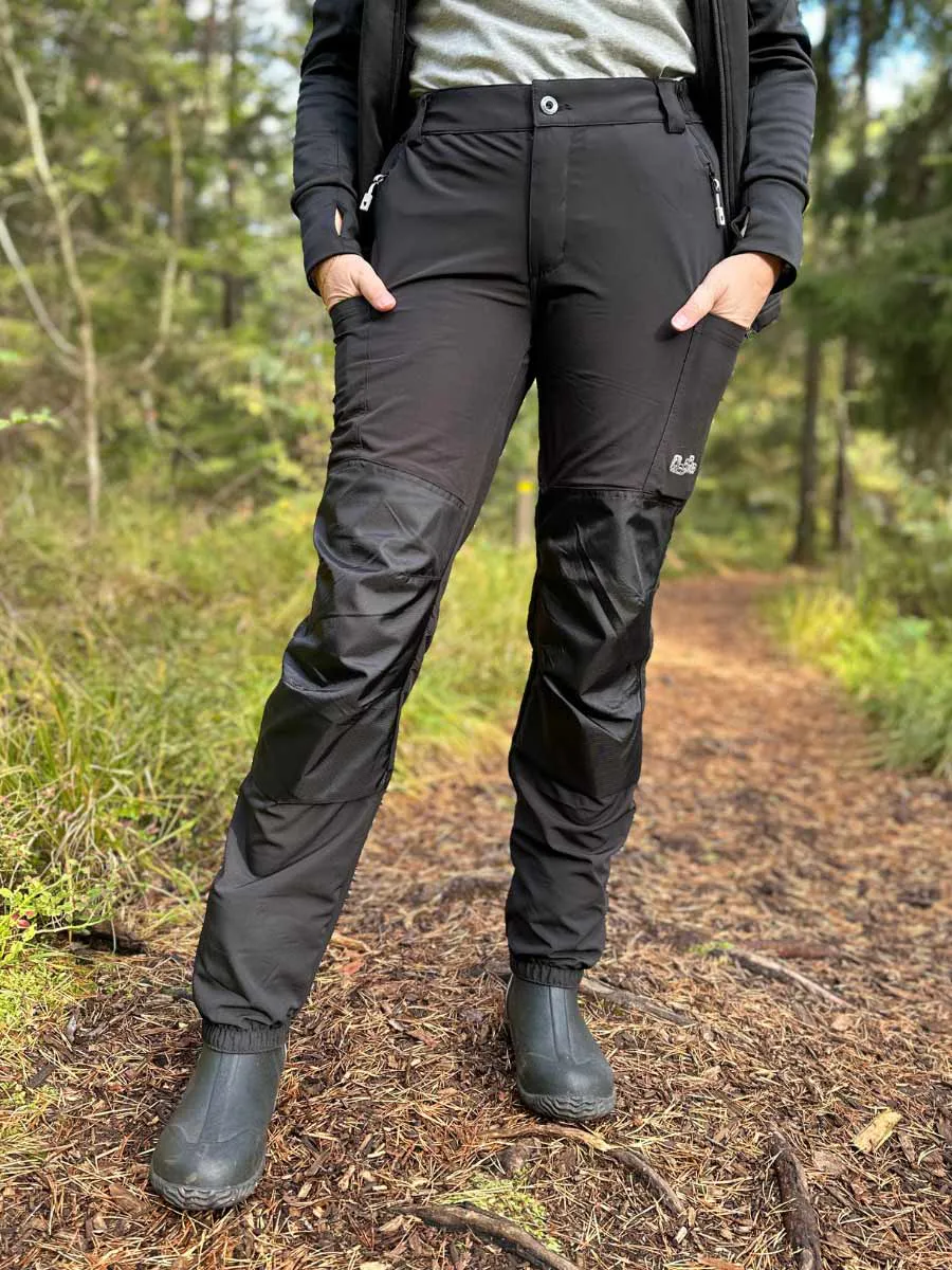 Hoppin Bukse Svart Dame - med kneputer og stretch